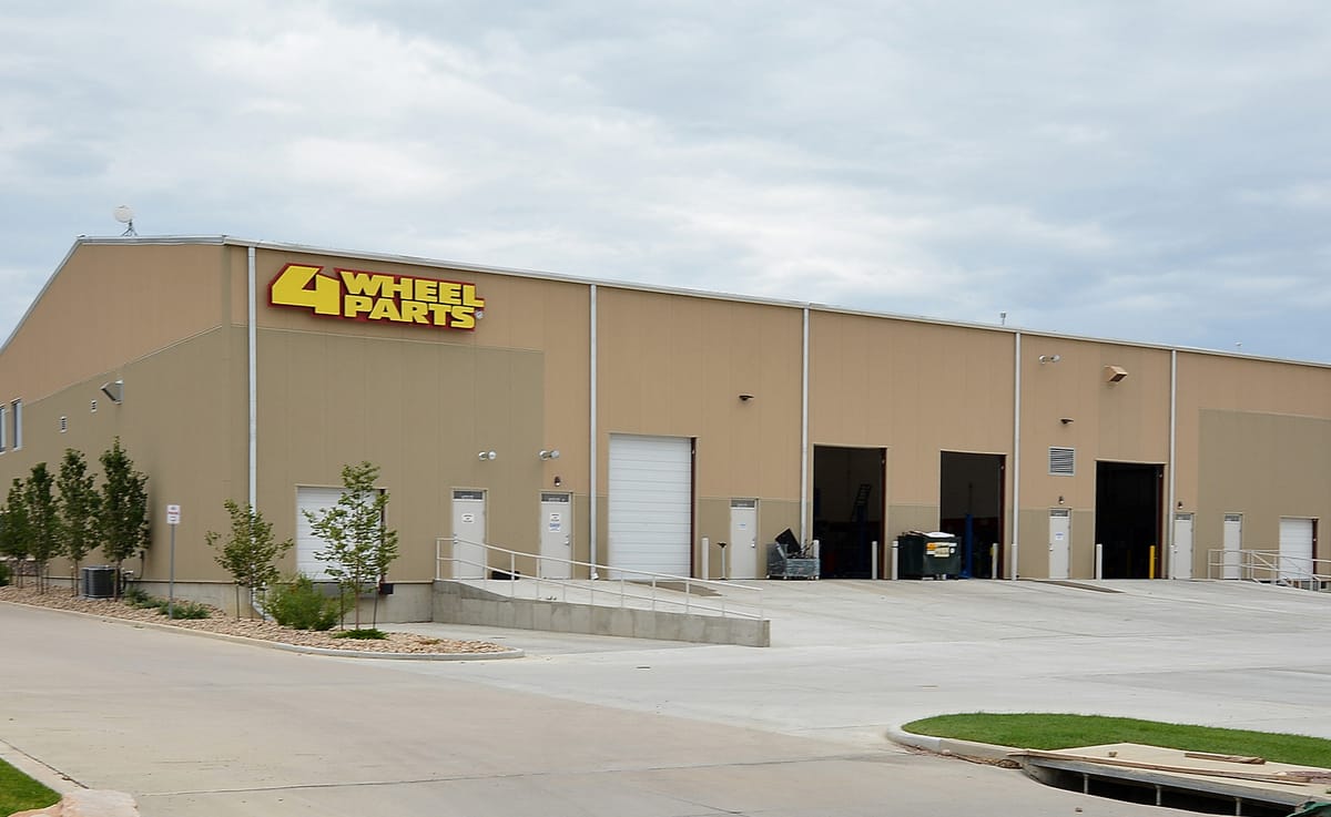 Loading docks and overhead doors along the side of the warehouse