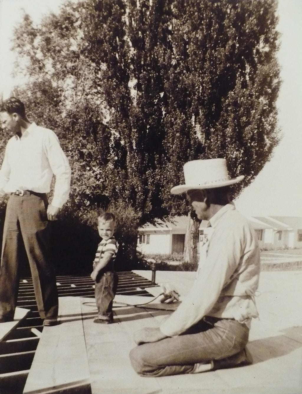 Frank and Dale Terrel working on a jobsite in 1951
