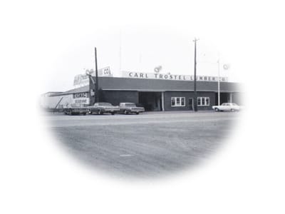 The Carl Trostel Lumber yard and storefront in Fort Collins